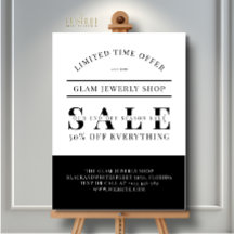 Black and White Jewellery Shop End of Sale Display