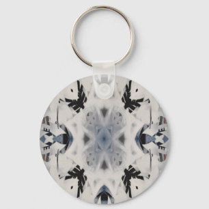 Black and white kaleidoscope graffiti key ring