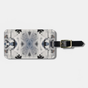 Black and white kaleidoscope graffiti luggage tag