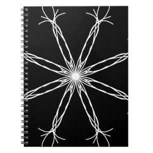 Black and White Kaleidoscope Star Notebook