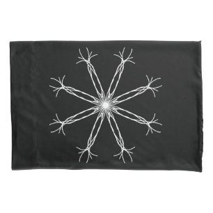 Black and White Kaleidoscope Star Pillowcase