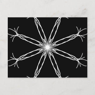 Black and White Kaleidoscope Star Postcard