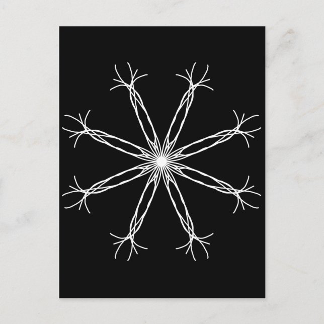 Black and White Kaleidoscope Star Postcard (Front)
