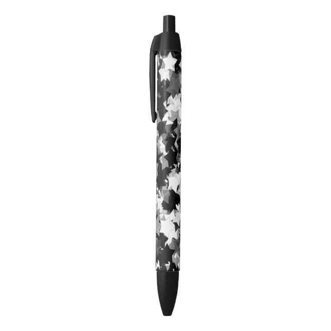 Black and White Kawaii Stars Background Black Ink Pen (Top (Vertical))