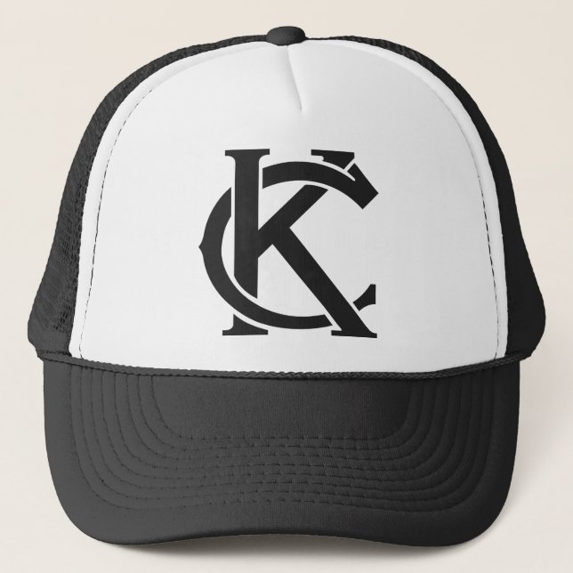 BLACK AND WHITE KC LOGO Trucker Hat (Front)