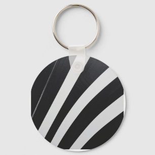 black and white key ring