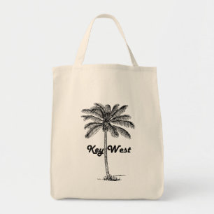 Black and White Key West Florida & Palm design Tote Bag