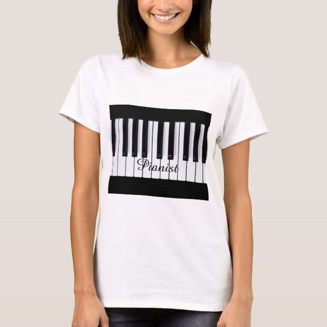 Black and White Keys Piano T-Shirt (Front)