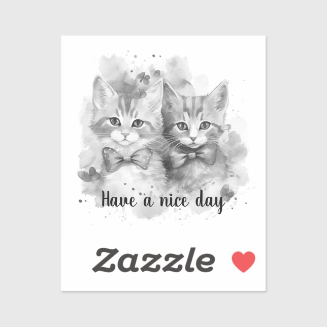 Black and white kittens Have a nice day (Sheet)
