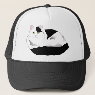 Black and white Kitty Trucker Hat