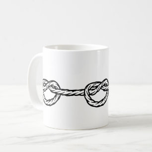 Black and white knotted rope pattern coffee mug