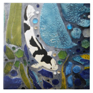 Black and White Koi Tile