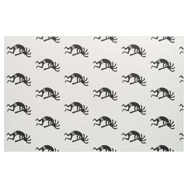 Black And White Kokopelli Pattern Southwest Design Fabric (Fat Quarter)