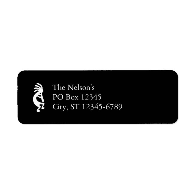 Black and White Kokopelli Return Address Label (Front)