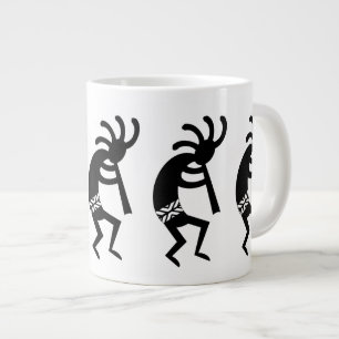 Black And White Kokopelli Southwest Large Coffee Mug