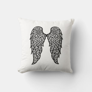 Black and White Lace Archangel Wings – Elegant Ang Cushion
