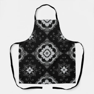 Black and white lace decorative pattern apron