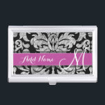 Black and White Lace Pattern Custom Monogram Business Card Holder<br><div class="desc">A vintage pattern with a blackboard and lace design. Look closely to the flowers and leaves.A trendy design with popular colours and elegance. Items are easier to customise when you replace all text and photos first. If your art still needs to be adjusted, click on the Customise This button. This...</div>