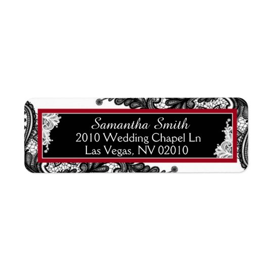 Black and White Lace Wedding Labels