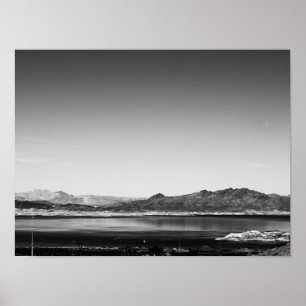 Black and White Lake Mead Poster