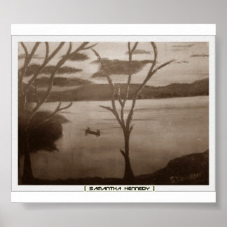 black and white lake poster