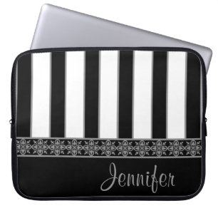 Black and white laptop sleeve