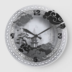 Black and white large clock