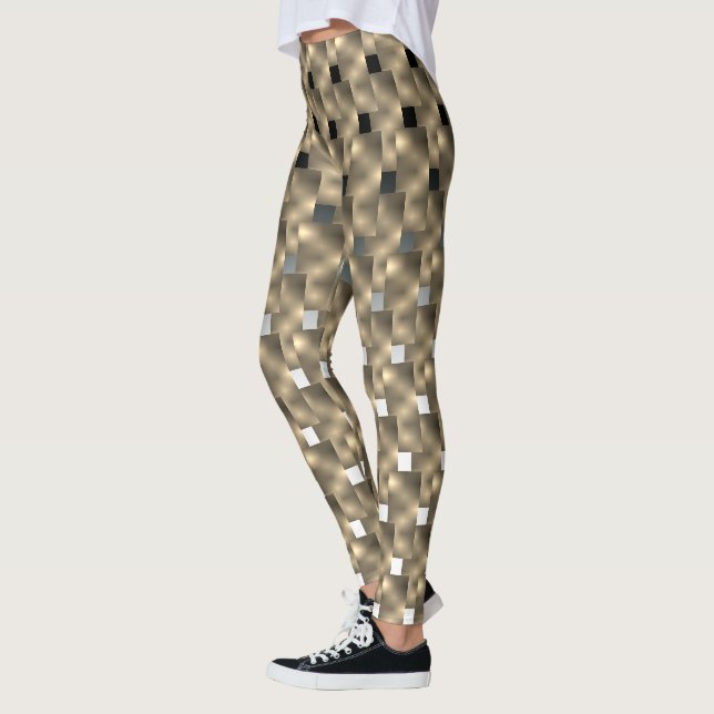 Black and white, large golden plates with effect? leggings (Left)