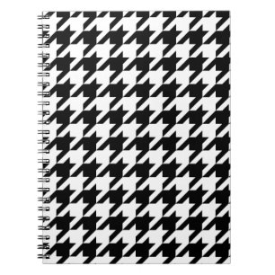 Black and White Large Houndstooth Pattern Notebook