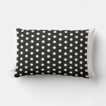 Black and white large polka dot pillow