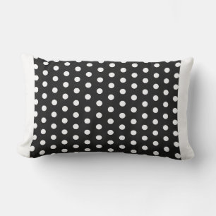 Black and white large polka dot  pillow