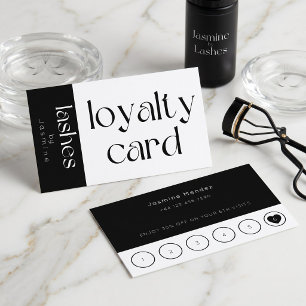 Black And White Lash Studio Client Loyalty Card