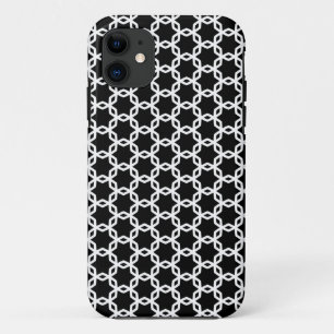 Black and White Lattice Pattern iPhone 11 Case