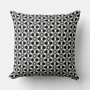 Black and White Lattice Pattern Cushion