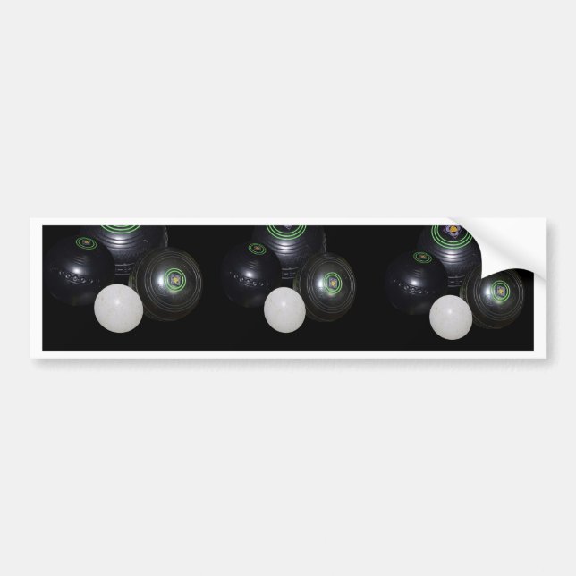 Black And White Lawn Bowls Pattern, Bumper Sticker (Front)