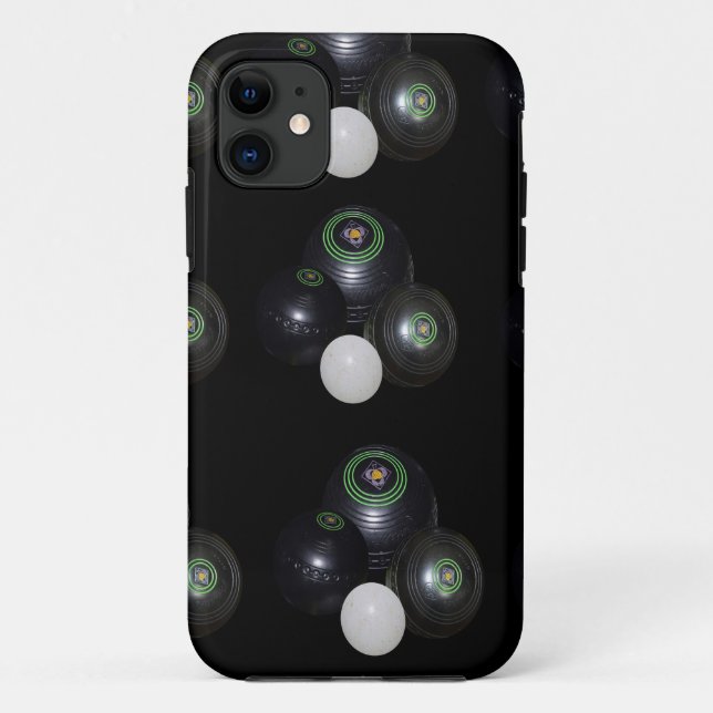 Black And White Lawn Bowls Pattern, Case-Mate iPhone Case (Back)