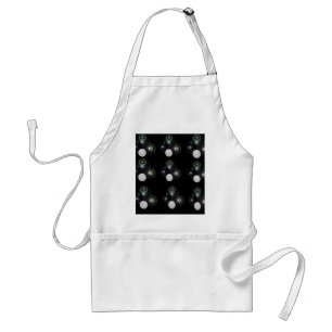 Black And White Lawn Bowls Pattern, Standard Apron