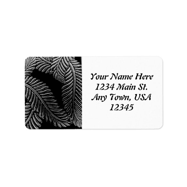 Black and White Leaves Label (Front)