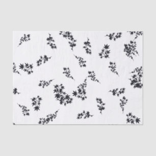 Black and White Leaves Tissue Paper