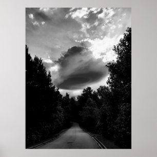 Black and White Lenticular Cloud Poster
