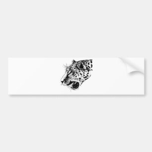 Black And White Leopard Bumper Sticker