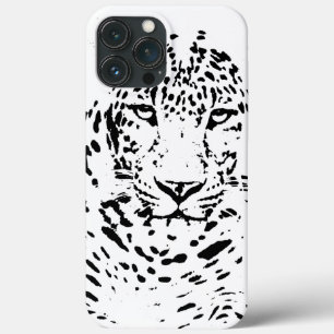 Black and White Leopard iPhone 13 Pro Max Case