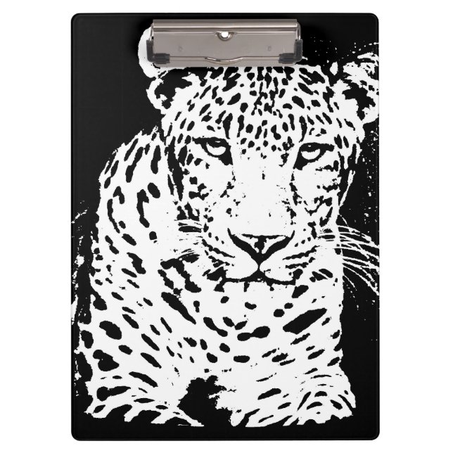 Black and white leopard clipboard (Front)