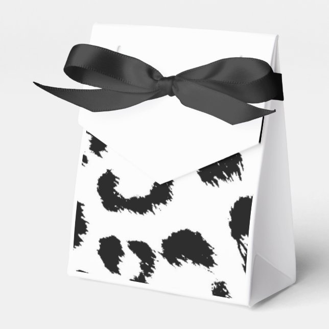 Black and White Leopard Pattern Favour Box (Front Side)