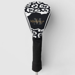 Black and White Leopard Print Golf Head Cover