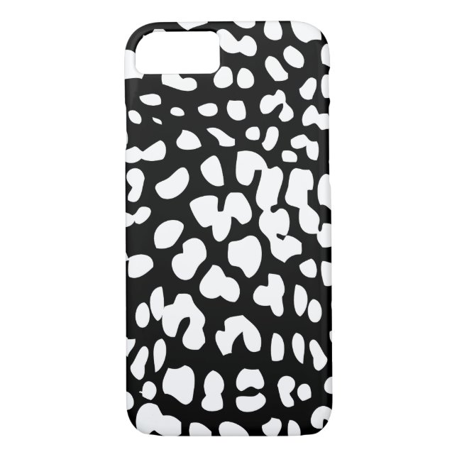 Black and White Leopard Print iPhone 7 Case (Back)