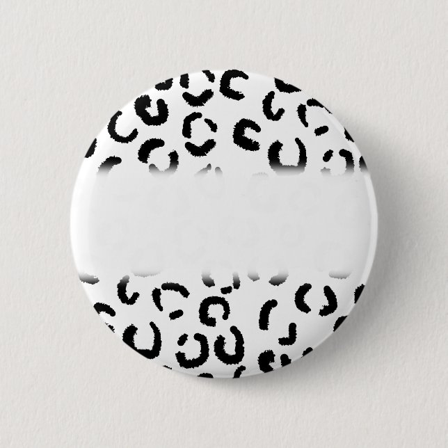 Black and White Leopard Print Pattern. 6 Cm Round Badge (Front)