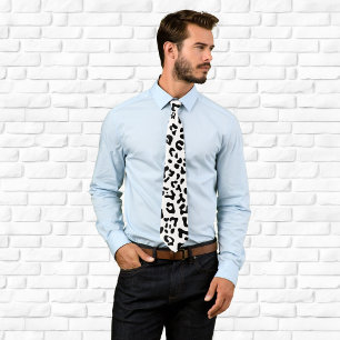 Black and White Leopard Spot Tie