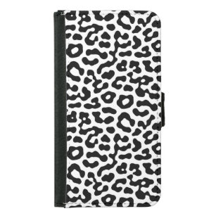 Black and White Leopard Spots Print Pattern Samsung Galaxy S5 Wallet Case