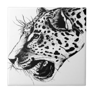 Black And White Leopard Tile